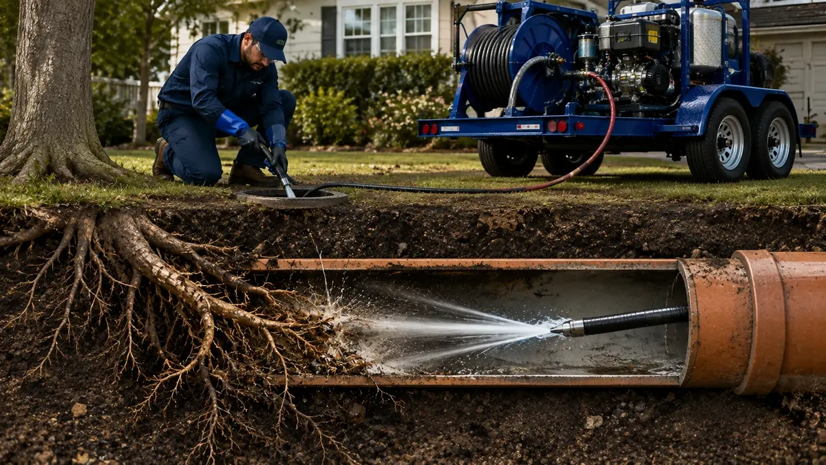 Tree Root Removal with Hydro Jetting in Point Mugu Nawc